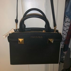 Michael Kors Carla black crossbody NWT.